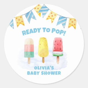 Leuke Popcicle klaar om pop Ice Cream Baby shower Ronde Sticker