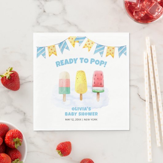 Leuke Popcicle klaar om pop Ice Cream Baby shower Servet (Insitu)