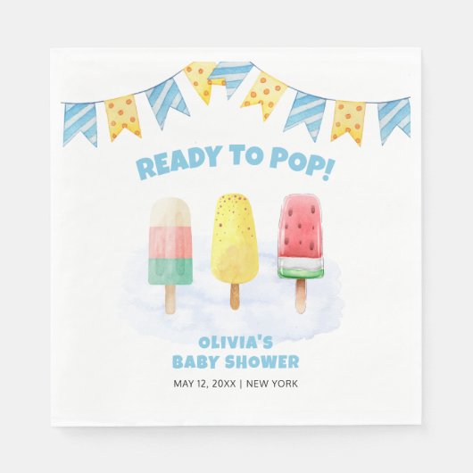 Leuke Popcicle klaar om pop Ice Cream Baby shower Servet (Voorkant)
