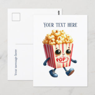 Leuke popcornliefhebbers voegen tekst toe briefkaart