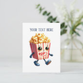 Leuke popcornliefhebbers voegen tekst toe briefkaart (Staand voorkant)
