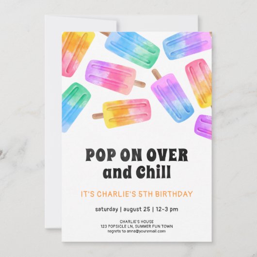 Leuke Popsicle Pop Kom Op Kinderen 5e Verjaardag Kaart (Voorkant)