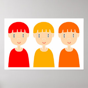 Leuke, popstijl kinderen. poster