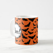 Leuke Populaire Halloween Sinaasappel Black Bat Bo Koffiemok (Voorkant links)