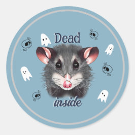 Leuke Possum Dead Inside schedels en geesten stick Ronde Sticker