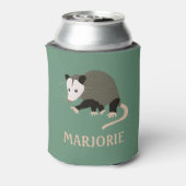Leuke Possum illustratie Licht Groen Gepersonalise Blikjeskoeler (Blikje Achterkant)
