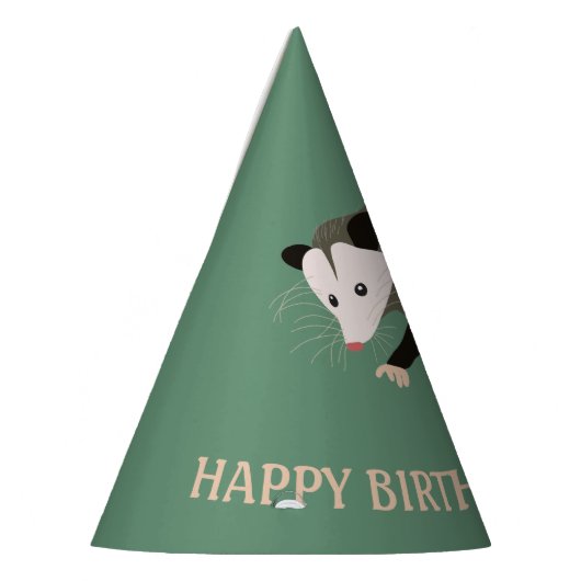 Leuke Possum illustratie Licht Groen Gepersonalise Feesthoedjes (Links)