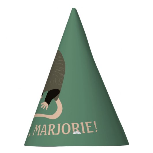Leuke Possum illustratie Licht Groen Gepersonalise Feesthoedjes (Rechts)