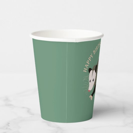 Leuke Possum illustratie Licht Groen Gepersonalise Papieren Bekers (Rechts)