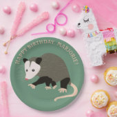 Leuke Possum illustratie Licht Groen Gepersonalise Papieren Bordje (Feest)