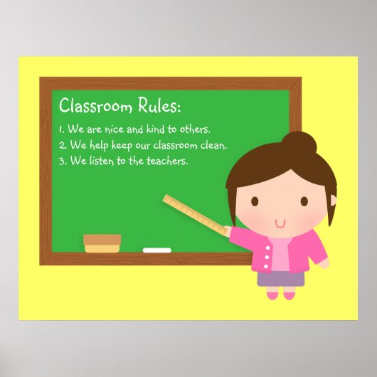 Leuke poster met klasregels voor de school (Voorkant)