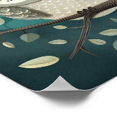 Leuke poster van een uil die slaapt onder de Maan  (Hoek)