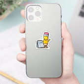 leuke potloodsticker, studiemotivatie, dailysticke sticker (Telefoon)