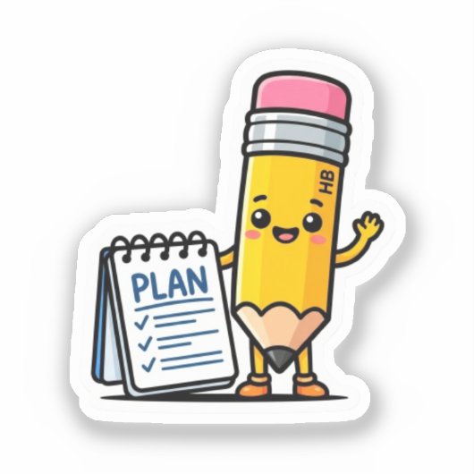 leuke potloodsticker, studiemotivatie, dailysticke sticker (Voorkant)