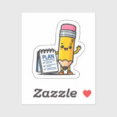 leuke potloodsticker, studiemotivatie, dailysticke sticker (Vel)
