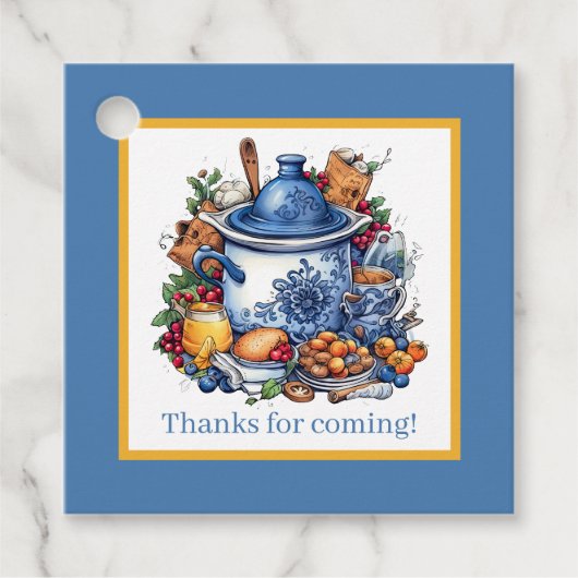 Leuke potluck-feestje voor elk doel bedankjes labels (Voorkant)