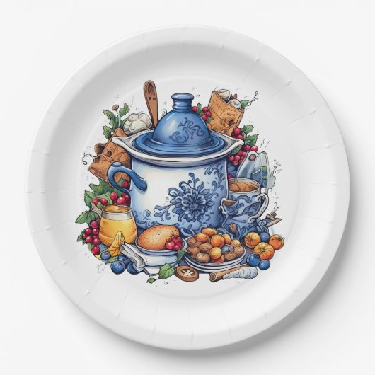 Leuke potluck-feestje voor elk doel  papieren bordje (Voorkant)