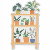 Leuke potplanten illustratie sticker (Voorkant)