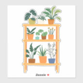 Leuke potplanten illustratie sticker (Vel)