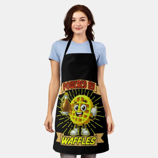 Leuke Powered by Waffles Art Design Schort (Gedragen)