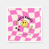 Leuke Preppy Hot Roze Y2K Retro Verjaardagsservett Servet (Voorkant)