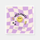 Leuke Preppy Paarse Y2K Retro Verjaardagsservetten Servet (Voorkant)