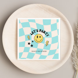 Leuke Preppy Pastelblauwe Y2K Retro Verjaardagsser Servet