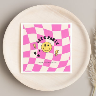 Leuke Preppy Roze Y2K Retro Verjaardagsservetten Servet