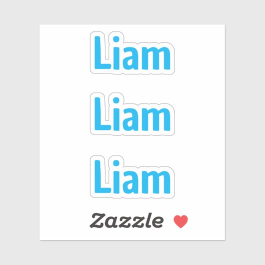 Leuke pret blauwe kindernaam sticker (Vel)