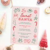 Leuke pret kerst krabbels Secret Santa vakantie Kaart