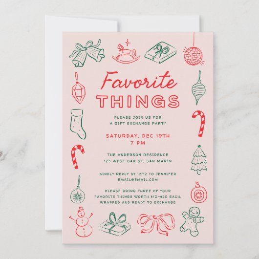 Leuke pret kerst krabbeltjes favoriete dingen vaka kaart (Voorkant)