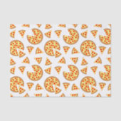 Leuke pret pizza en plakjes patroon op wit tissuepapier (Voorkant)