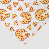 Leuke pret pizza en plakjes patroon op wit tissuepapier (Detail)