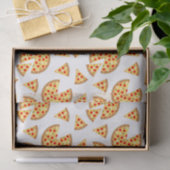 Leuke pret pizza en plakjes patroon op wit tissuepapier (Geschenk)