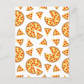Leuke pret pizza en plakken patroon op wit briefkaart (Voorkant)