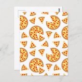 Leuke pret pizza en plakken patroon op wit briefkaart (Voorkant / Achterkant)