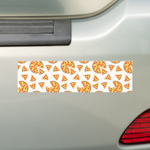 Leuke pret pizza en plakken patroon op wit bumpersticker