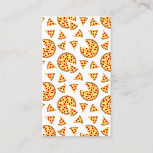 Leuke pret pizza en plakken patroon op wit visitekaartje (Voorkant)