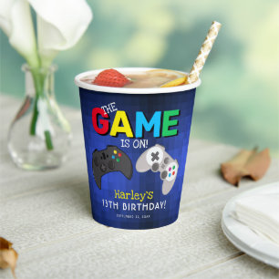 Leuke pret video game verjaardagsfeestje papieren bekers
