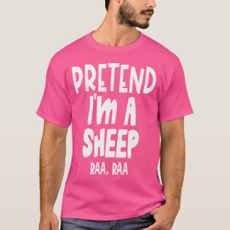 Leuke pretend schaap luie Halloween schaap T-shirt