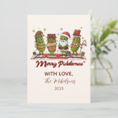 Leuke Prettige Picklemas Kerstmis Feestdagenkaart (Staand voorkant)