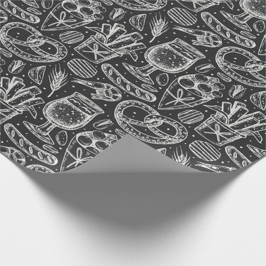 Leuke Pretzels, Kippenvleugels & Bierpatroon Cadeaupapier (Hoek)