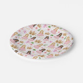 Leuke prinses en kasteel Waterverf Papieren Bordje (Gekanteld)