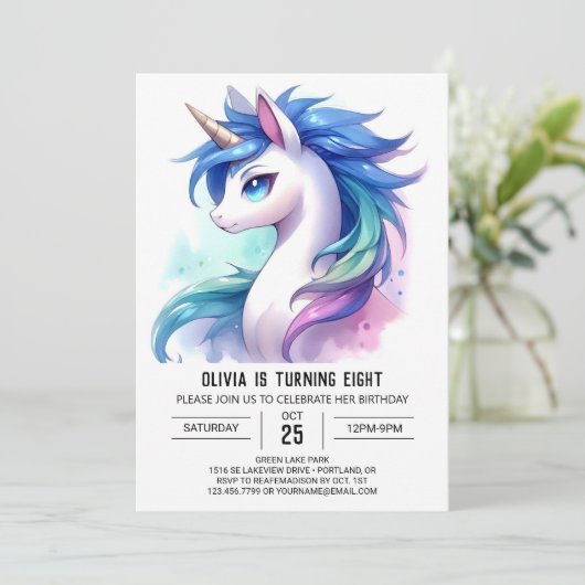 Leuke Printable Horse Verjaardag Kaart (Staand voorkant)