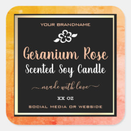 Leuke Product Verpakkingslabels Sinaasappel Roze Z Vierkante Sticker