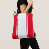 Leuke Professional Helder Rood Wit Racing Stripes Tote Bag (Dichtbij)