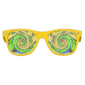Leuke Psychedelic Swirl Party Zonnebril (Voorkant)