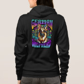Leuke psychedlic Duitse herder hond Hoodie (Achterkant)