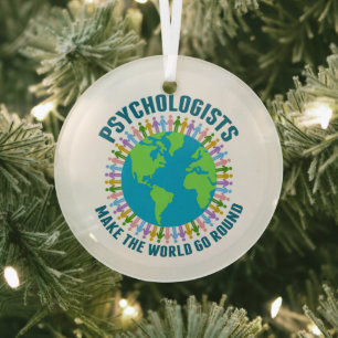 Leuke psycholoog wereld citaat psychologie kerst glas ornament