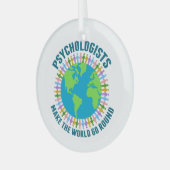Leuke psycholoog wereld citaat psychologie kerst glas ornament (Voorkant links)